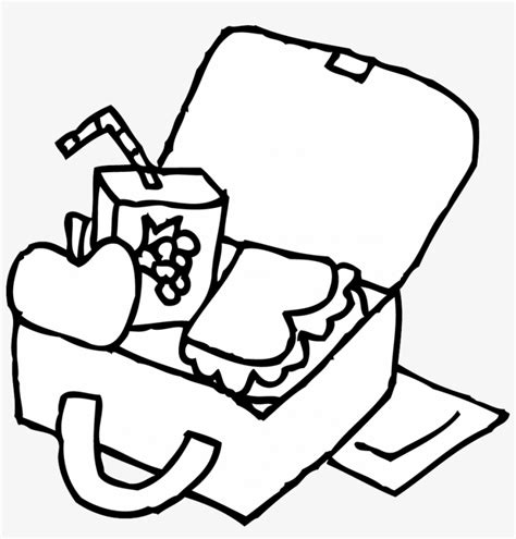 lunchbox clip art black and white